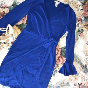 London Times Cobalt Wrap Dress - 4P - Never worn